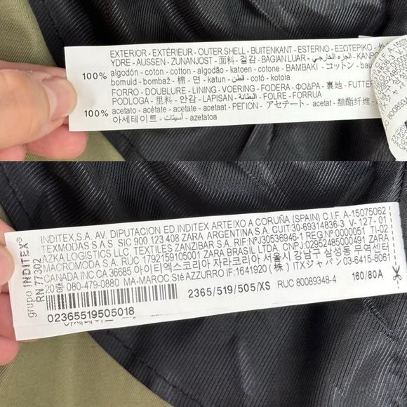 ZARA Oversized Belted Double Breasted Long Trench Coat Khaki Taupe Green  XSmall - Picture 12 of 16